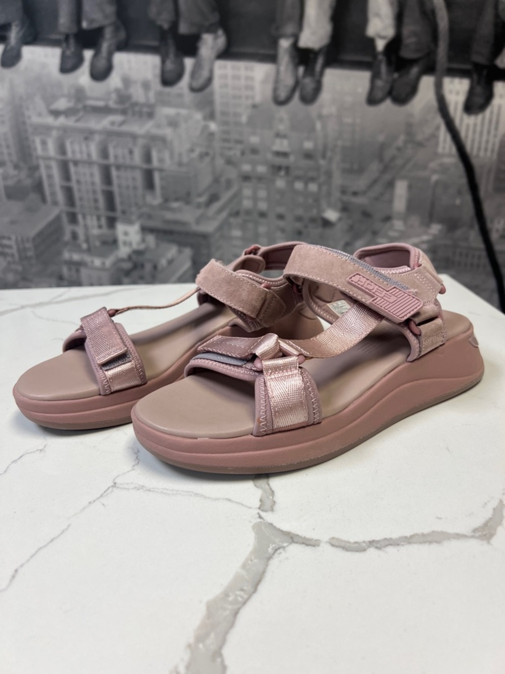 HOFF Ibiza Blush Pink Sport Sandals Size 7.5 EU 38Velcro Strap Comfort Platform - Picture 5 of 11